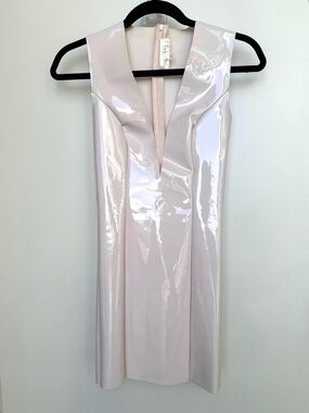 Light Pink MESHKI Latex Mini Dress